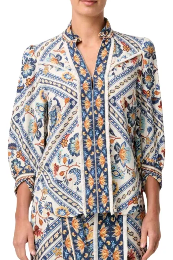 ONCE WAS Shirts-ALEXIS LINEN SHIRT PRINT