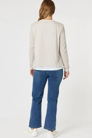 THREADZ Tops|Winter Style-ALICE 2 IN 1 KNIT STONE