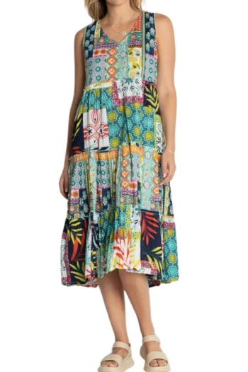LULA LIFE Dresses-ALINA MIDI LAGOON