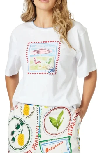 THREADZ T Shirts-AMALFI TEE WHITE
