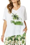 CLARITY Tops-AMAZON RAINFOREST TOP WHITE