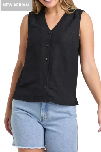 FOXWOOD Tops-ANARA TOP BLACK