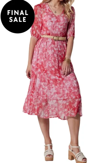 LOOBIES STORY Dresses-AREZZO MIDI DRESS WATERMELON