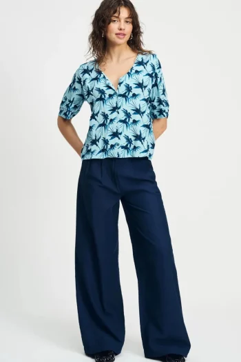 POM Blouses-ARTISAN BLOUSE BLUE