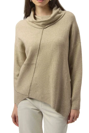 JOSEPH RIBKOFF Jumpers|Winter Style-ASYMMETRICAL KNIT OATMEAL
