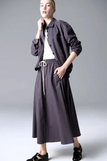 POL CLOTHING Skirts|Winter Style-BABYLON SKIRT SLATE