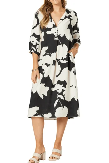 CLARITY Dresses-BARCELONA DRESS BLACK-NATURAL