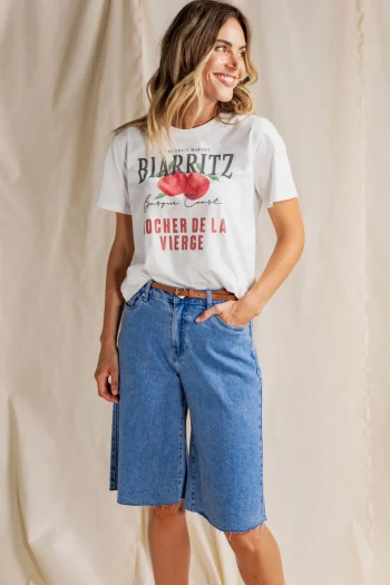FOXWOOD T Shirts-BIARITTZ TEE VINTAGE-WHITE