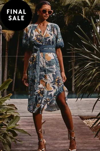 ONCE WAS Dresses-BIJOU BUTTON THRU DRESS TUKANO