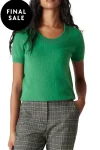 CABLE Tops-BRUSHED PURE CASHMERE TEE JADE