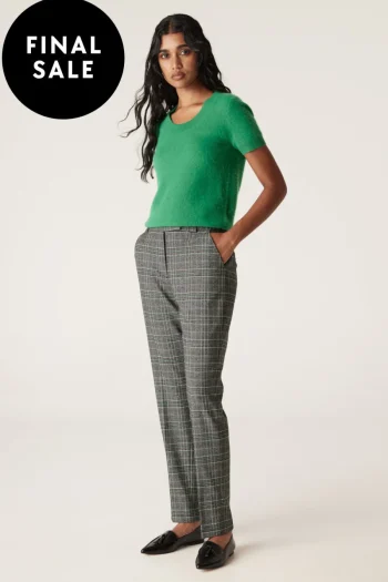 CABLE Tops-BRUSHED PURE CASHMERE TEE JADE