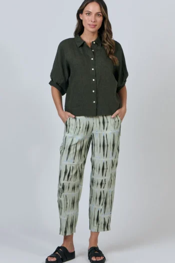 NATURALS BY O AND J Shirts-BUTTON UP SHIRT LICORICE