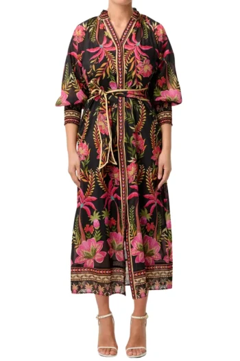 ONCE WAS Dresses-CARMEN SILK COTTON DRESS PRINT
