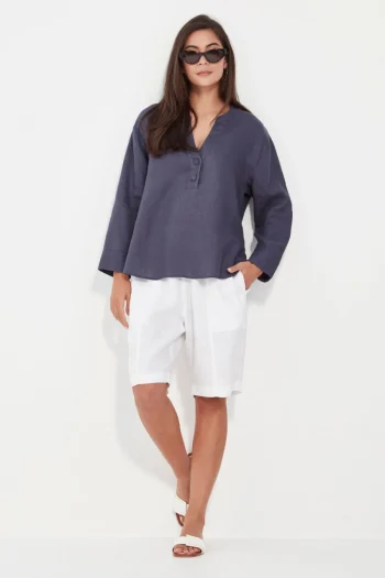 VERGE Blouses|Weekend Edit-CASSIE TOP DENIM