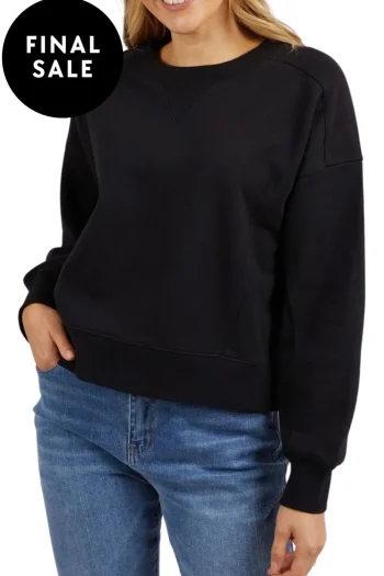 FOXWOOD Tracksuits|Track Tops-CECILE CREW BLACK