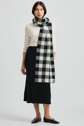 TOORALLIE Scarves-CHECKED WOOL SCARF