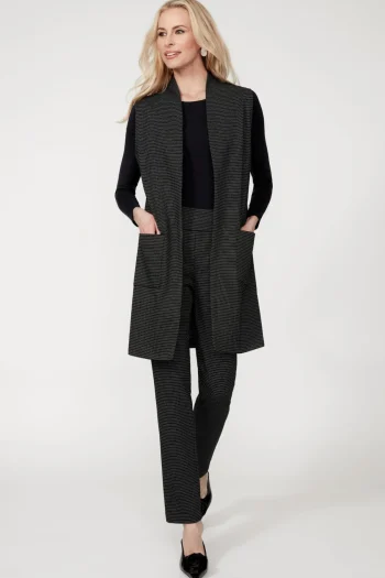 UP Vests|Winter Style-ER JACQUARD DUSTER VEST CHECK