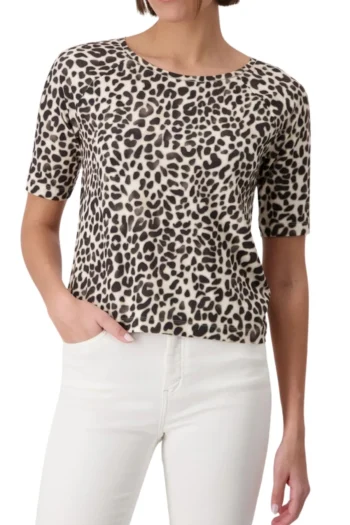 MONARI T Shirts|Tops-CHEETAH TEE COFFEE