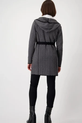 MONARI Jackets|Weekend Edit-CHEVRON COAT STEEL