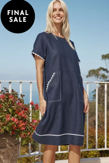 ALESSANDRA Dresses-CHIARA WAVE DRESS NAVY