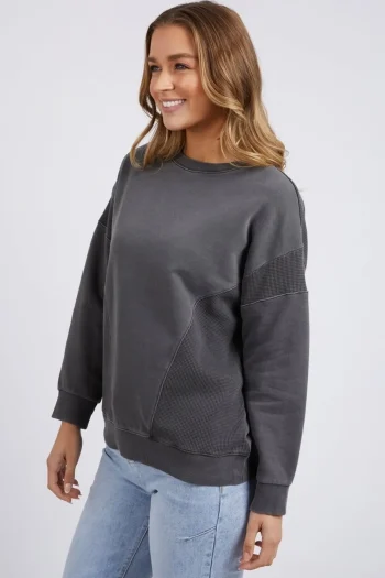 FOXWOOD Tracksuits|Track Tops-COMMUTE CREW -55X0211 CHARCOAL