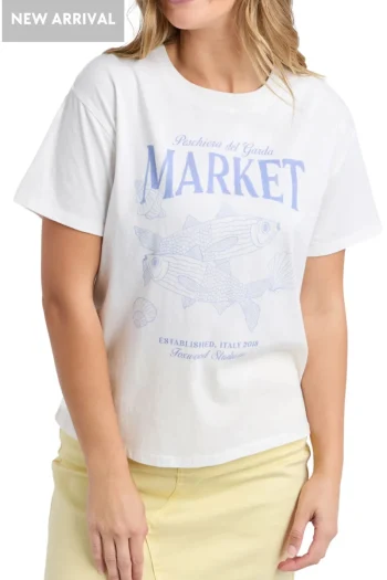 FOXWOOD T Shirts-DEL GARDA TEE VINTAGE-WHITE