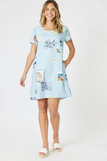 GORDON SMITH Dresses|Weekend Edit-DESTINATION SHIFT DRESS PALE-BLUE