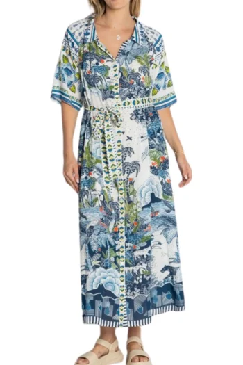 LULA LIFE Dresses-DITA SHIRTDRESS OCEAN
