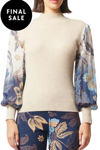 ONCE WAS Jumpers-DYNASTY HI NECK KNIT STRAW