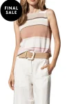 POL CLOTHING Tops-ESTEL STRIPE KNIT TANK PINK-MULTI