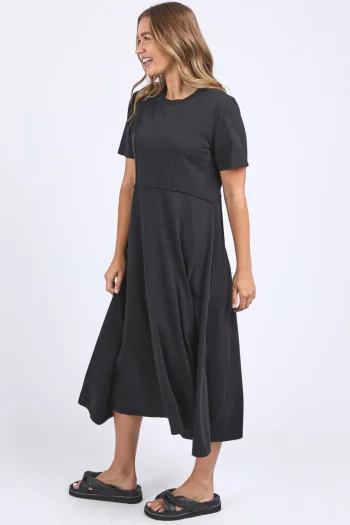 FOXWOOD Dresses-EVA MIDI DRESS BLACK