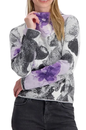 MONARI Tops|Weekend Edit-FLORAL KNIT LILAC