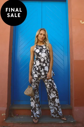 SARA FOX Pants-FLORENCE PANT BLACK-WHITE