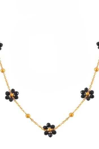 SUSAN ROSE Jewellery|Gift Guide-FLOWER NECKLACE BLACK
