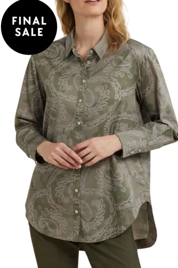 YARRA TRAIL Shirts-FLOWING PAISLEY PRINT SHIRT FIG