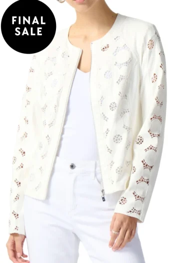 JOSEPH RIBKOFF Jackets-FOILED SUEDE JACKET VANILLA