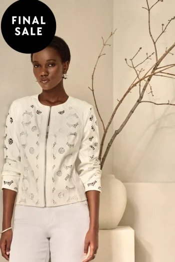 JOSEPH RIBKOFF Jackets-FOILED SUEDE JACKET VANILLA