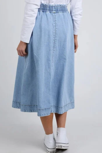 ELM Skirts-GRETA DENIM SKIRT LIGHT-BLUE
