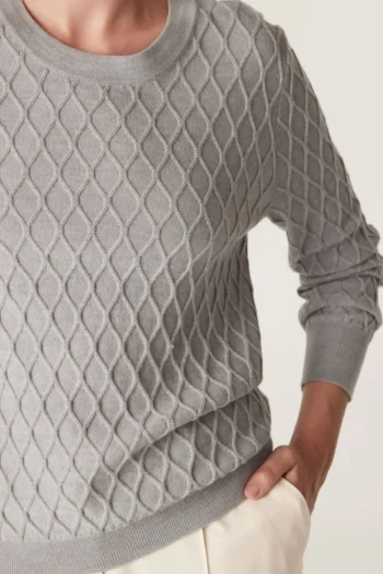 CABLE Jumpers|Winter Style-HAMPDEN MERINO JUMPER GREY-MARL