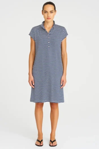 MELA PURDIE Dresses-HENLEY DRESS MARINE-WHITE