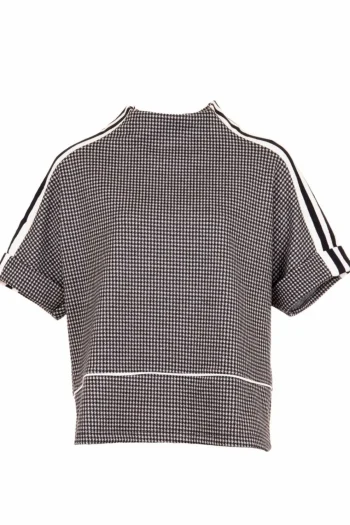 PERUZZI Tops-HOUNDSTOOTH TOP BLACK