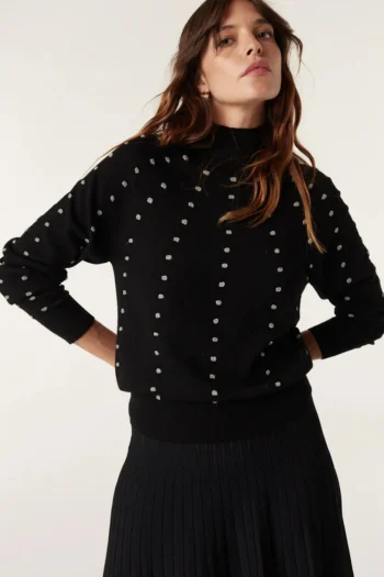 CABLE Jumpers|Winter Style-ISLA MERINO JUMPER BLACK