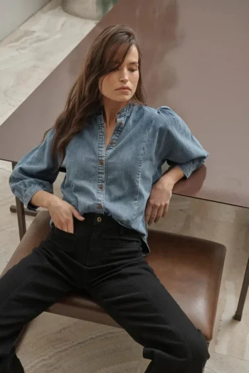 KIREINA Shirts|Winter Style-ISLA SHIRT LIGHT-BLUE