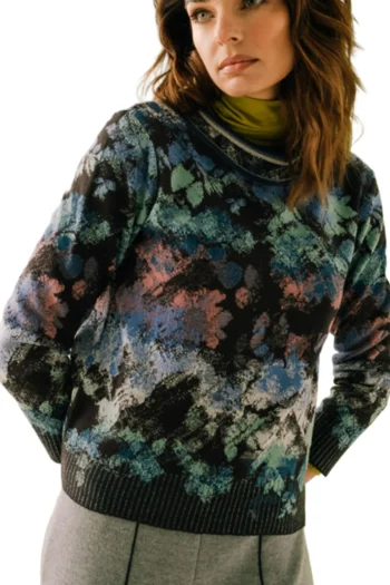 IVKO Jumpers|Winter Style-JACQUARD PULLOVER BLUE