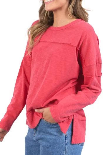 FOXWOOD Tops-JAYNE THROW ON TOP CAYENNE