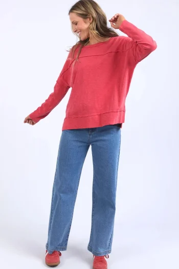 FOXWOOD Tops-JAYNE THROW ON TOP CAYENNE