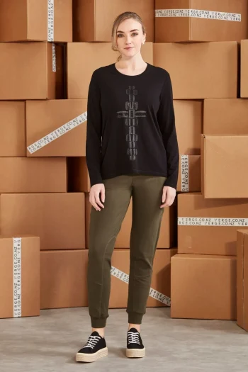 VERGE Tops|Winter Style-JOSS TOP BLACK