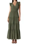CABLE Dresses-KAHLO MAXI DRESS OLIVE