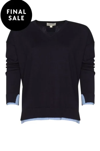 MADLY SWEETLY Jumpers-KEEPA V SWEATER NAVY