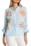 LULA LIFE Shirts-KEZIAH SHIRT BLUE